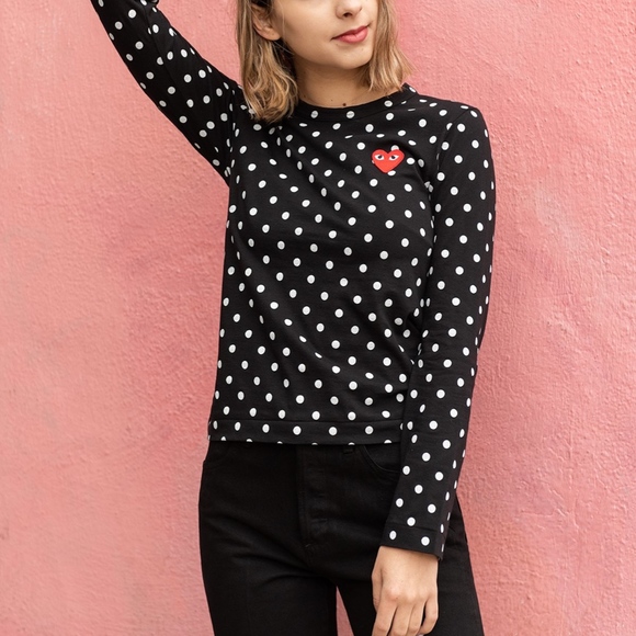 cdg polka dot long sleeve